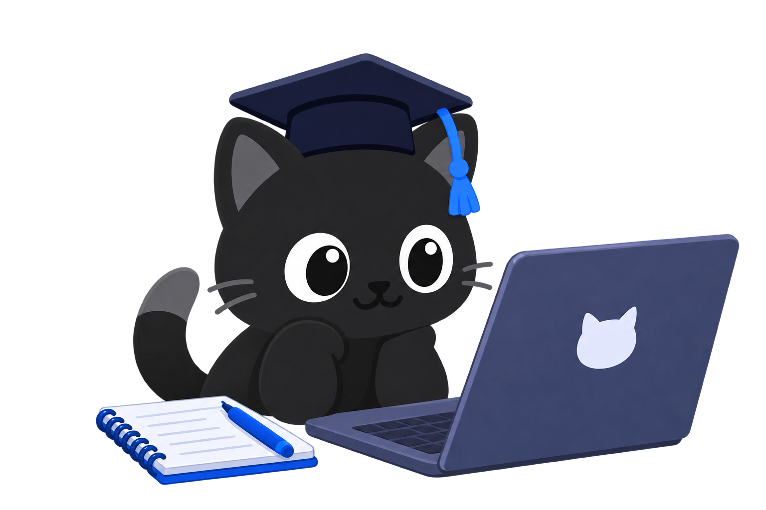 Gato do Cat Class assistindo a uma aula no computador